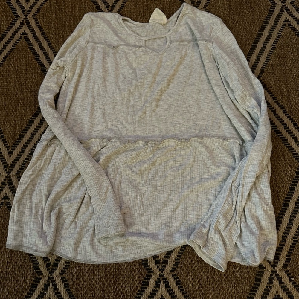 Cream People’s Project LA Tiered Long Sleeve Blouse